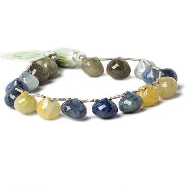 10-12mm Blue and Fancy Sapphire faceted Candy Kiss Beads 8 inch 17 pieces (ONLINE ORDER ONLY)