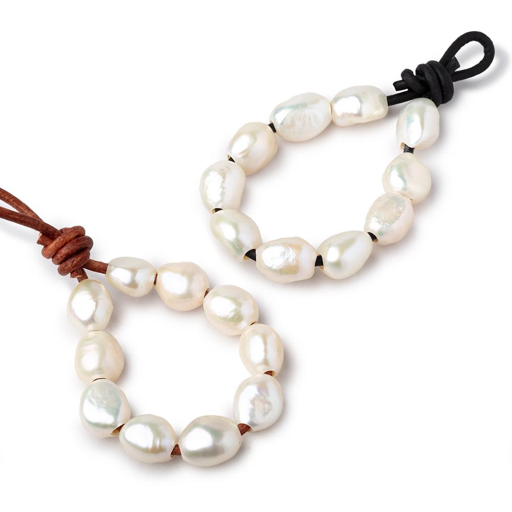 10-12mm Buttery White Large Hole Baroque Pearls Set of 10 (ONLINE ORDER ONLY)