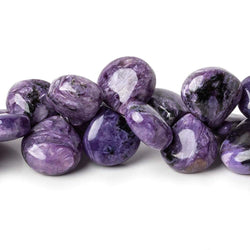 10-12mm Charoite plain heart beads 8 inch 41 pieces A (ONLINE ORDER ONLY)