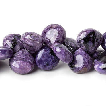 10-12mm Charoite plain heart beads 8 inch 41 pieces A (ONLINE ORDER ONLY)