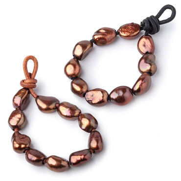10-12mm Cinnamon Brown Large Hole Baroque Pearls Set of 10 (ONLINE ORDER ONLY)