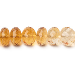 10-12mm Citrine Faceted Rondelle Beads 16 inch 62 pieces AAA (ONLINE ORDER ONLY)