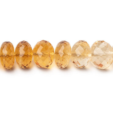 10-12mm Citrine Faceted Rondelle Beads 16 inch 62 pieces AAA (ONLINE ORDER ONLY)