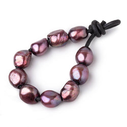 10-12mm Dusty Rose Large Hole Baroque Pearls Set of 10 (ONLINE ORDER ONLY)