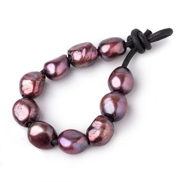 10-12mm Dusty Rose Large Hole Baroque Pearls Set of 10 (ONLINE ORDER ONLY)