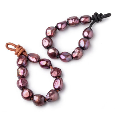 10-12mm Dusty Rose Large Hole Baroque Pearls Set of 10 (ONLINE ORDER ONLY)
