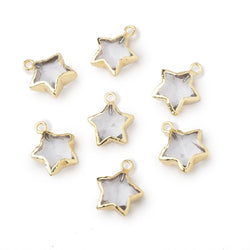 10-12mm Gold Leafed Crystal Quartz Faceted Star Focal Pendant 1 piece (ONLINE ORDER ONLY)