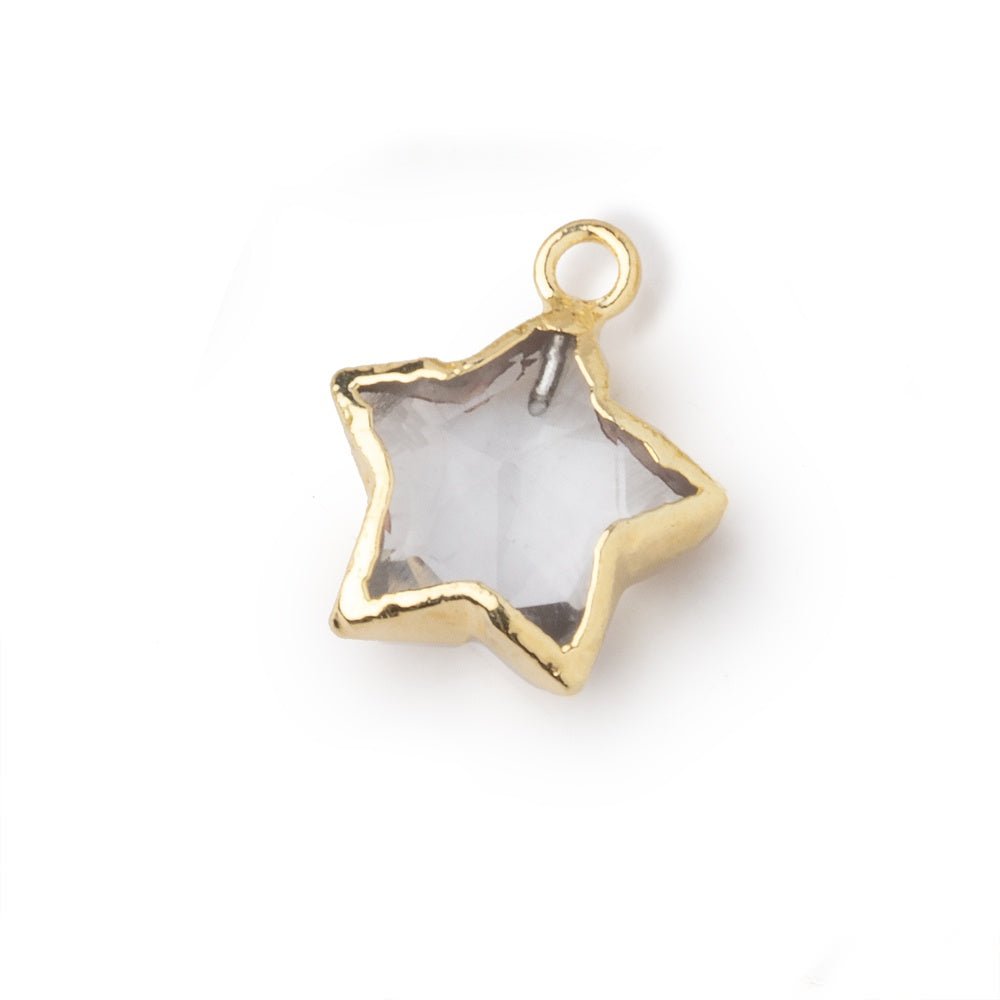 10-12mm Gold Leafed Crystal Quartz Faceted Star Focal Pendant 1 piece (ONLINE ORDER ONLY)
