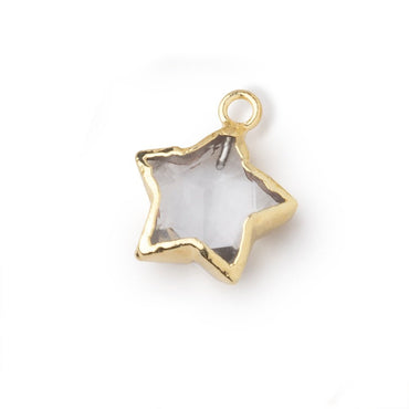 10-12mm Gold Leafed Crystal Quartz Faceted Star Focal Pendant 1 piece (ONLINE ORDER ONLY)