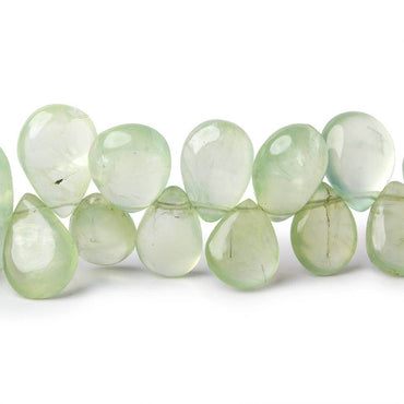 10-12mm Green Prehnite Plain Pear Beads 8 inch 42 pieces (ONLINE ORDER ONLY)