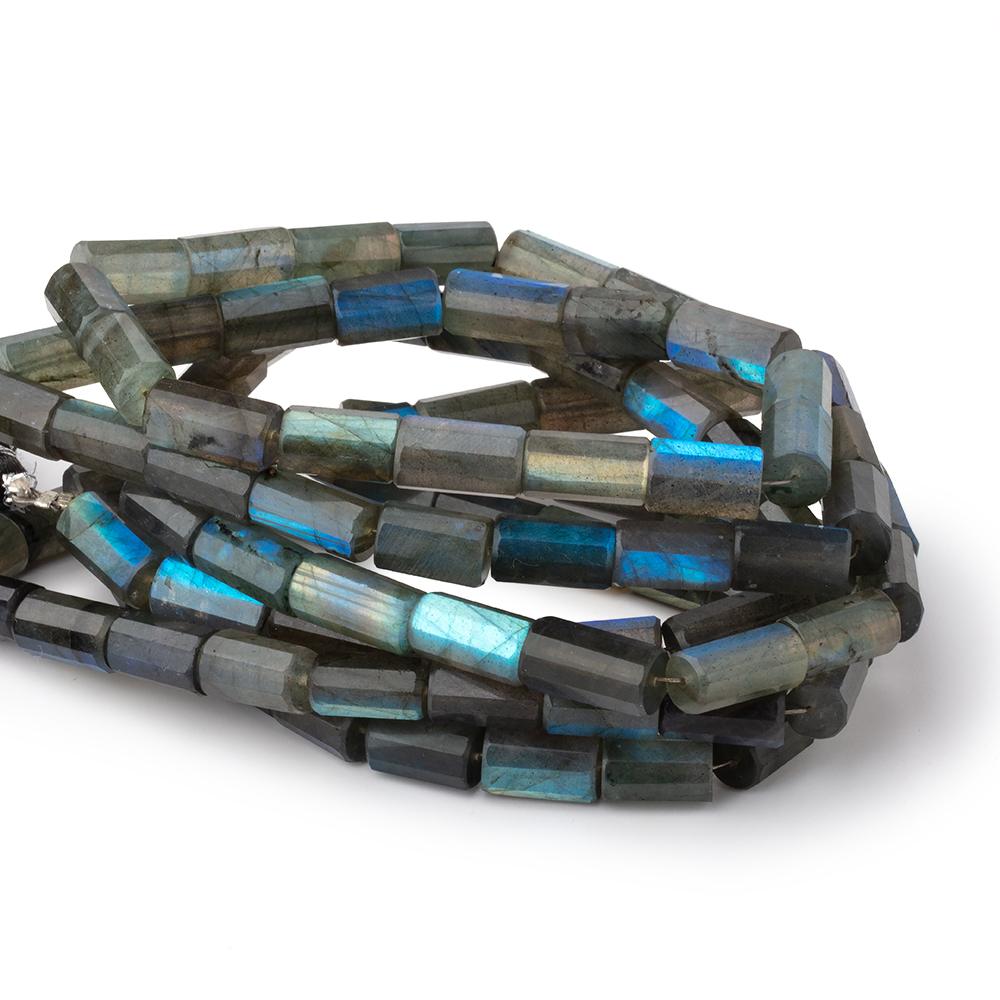 10-12mm Labradorite Faceted Tube Beads 16 inch 29 pieces (ONLINE ORDER ONLY)