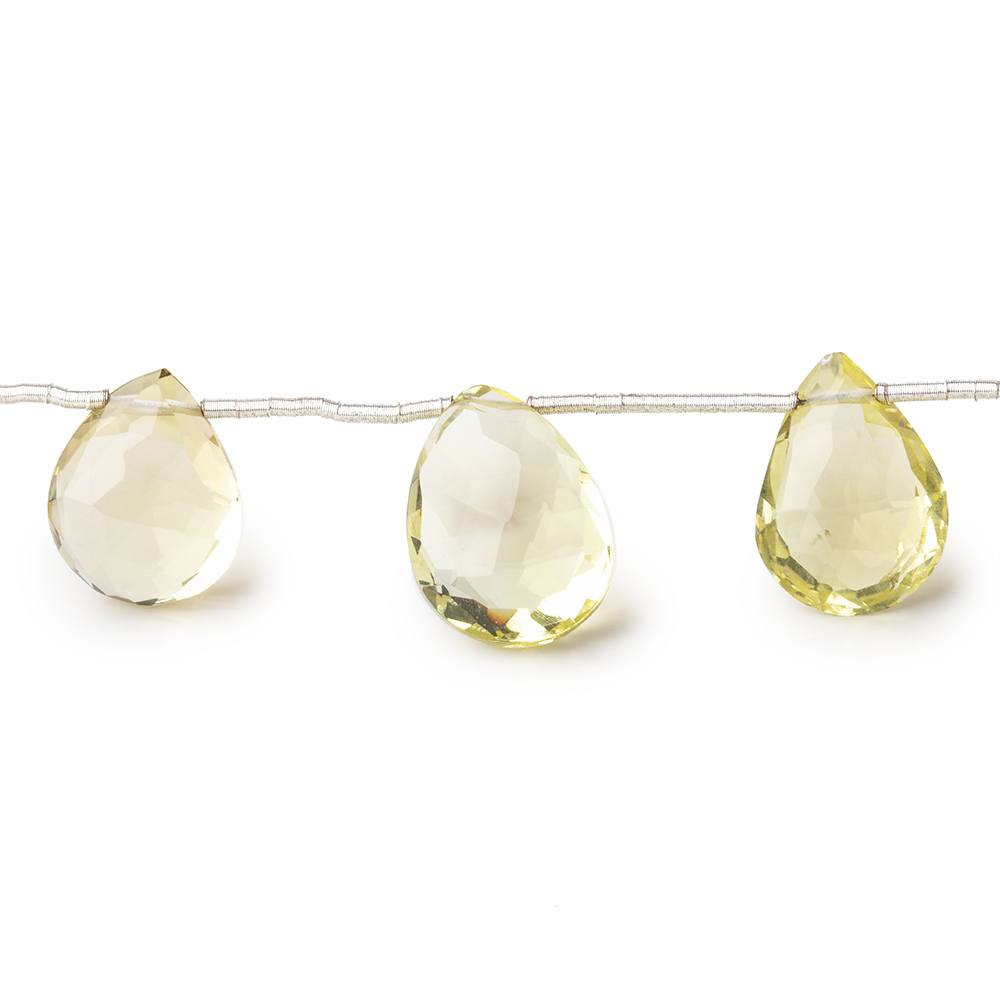 10-12mm Lemon Quartz Faceted Pear Beads 6.5 inch 11 pieces (ONLINE ORDER ONLY)