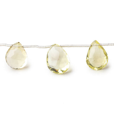 10-12mm Lemon Quartz Faceted Pear Beads 6.5 inch 11 pieces (ONLINE ORDER ONLY)