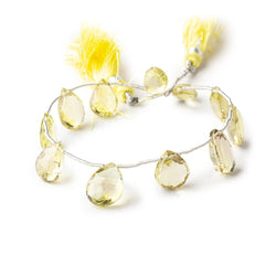 10-12mm Lemon Quartz Faceted Pear Beads 6.5 inch 11 pieces (ONLINE ORDER ONLY)