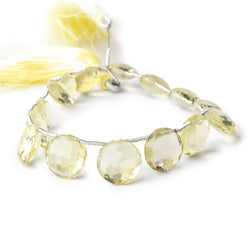 10-12mm Lemon Quartz Top Drill Faceted Coin Beads 7 inch 15 pieces (ONLINE ORDER ONLY)