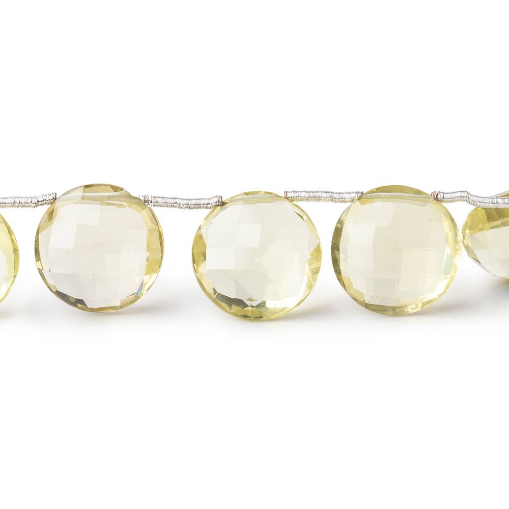 10-12mm Lemon Quartz Top Drill Faceted Coin Beads 7 inch 15 pieces (ONLINE ORDER ONLY)