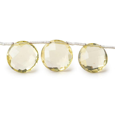 10-12mm Lemon Quartz Top Drilled Faceted Coin Beads 7 inch 15 pieces (ONLINE ORDER ONLY)