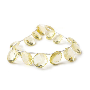 10-12mm Lemon Quartz Top Drilled Faceted Coin Beads 7 inch 15 pieces (ONLINE ORDER ONLY)