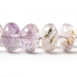 10-12mm Mossy Amethyst Faceted Rondelle Beads 16 inch 54 pieces AAA (ONLINE ORDER ONLY)
