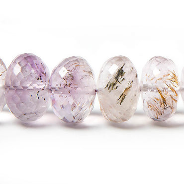 10-12mm Mossy Amethyst Faceted Rondelle Beads 16 inch 54 pieces AAA (ONLINE ORDER ONLY)