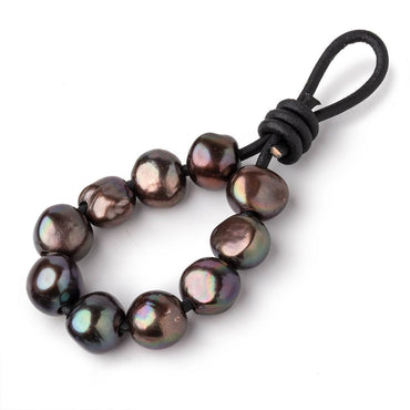 10-12mm Mushroom Peacock Large Hole Baroque Pearls Set of 10 (ONLINE ORDER ONLY)