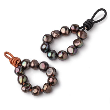 10-12mm Mushroom Peacock Large Hole Baroque Pearls Set of 10 (ONLINE ORDER ONLY)
