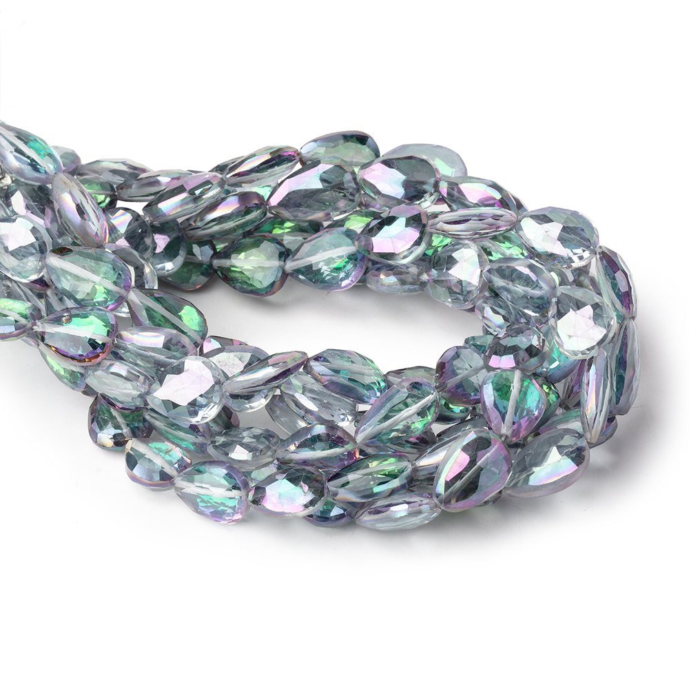 10-12mm Mystic White Topaz Straight Drill Faceted Pears 9 inch 19 Beads (ONLINE ORDER ONLY)