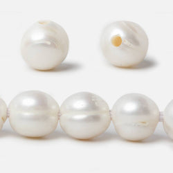 10-12mm Off White Baroque Large Hole Freshwater Pearl 8 inch 17 pieces B grade (ONLINE ORDER ONLY)