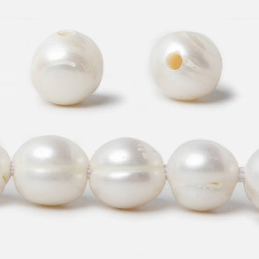 10-12mm Off White Baroque Large Hole Freshwater Pearl 8 inch 17 pieces B grade (ONLINE ORDER ONLY)