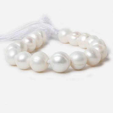 10-12mm Off White Baroque Large Hole Freshwater Pearl 8 inch 17 pieces B grade (ONLINE ORDER ONLY)