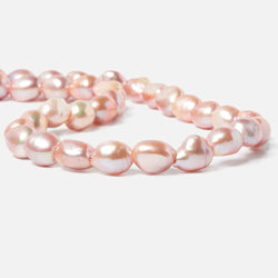 10-12mm Orangy Pink Baroque Straight Drill 2.5mm large hole Pearl 35 pcs (ONLINE ORDER ONLY)