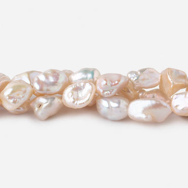 10-12mm Peach Straight Drilled Keshi Freshwater Pearls 15.5 inch 38 pieces (ONLINE ORDER ONLY)