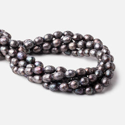 10-12mm Peacock Faceted Oval Freshwater Pearls 15.5 inch 33 beads (ONLINE ORDER ONLY)