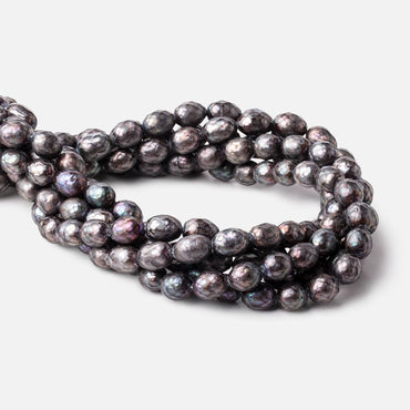 10-12mm Peacock Faceted Oval Freshwater Pearls 15.5 inch 33 beads (ONLINE ORDER ONLY)