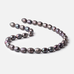 10-12mm Peacock Faceted Oval Freshwater Pearls 15.5 inch 33 beads (ONLINE ORDER ONLY)