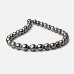 10-12mm Peacock Tahitian Round Saltwater Pearls 16 inch 36 pieces AA (ONLINE ORDER ONLY)