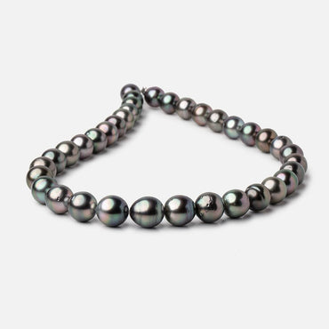 10-12mm Peacock Tahitian Round Saltwater Pearls 16 inch 36 pieces AA (ONLINE ORDER ONLY)