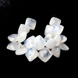 10-12mm Rainbow Moonstone Faceted Square Cushion Beads 5.5 inch 20 pieces (ONLINE ORDER ONLY)