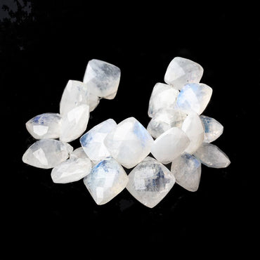 10-12mm Rainbow Moonstone Faceted Square Cushion Beads 5.5 inch 20 pieces (ONLINE ORDER ONLY)