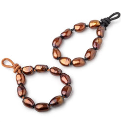 10-12mm Reddish Brown Large Hole Baroque Pearls Set of 10 (ONLINE ORDER ONLY)