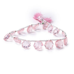 10-12mm Rose Quartz Concave Faceted Starburst Beads 8.5 inch 15 pieces AAA (ONLINE ORDER ONLY)