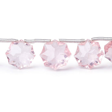 10-12mm Rose Quartz Concave Faceted Starburst Beads 8.5 inch 15 pieces AAA (ONLINE ORDER ONLY)
