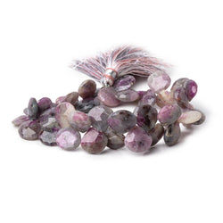 10-12mm Ruby in Marble Matrix Faceted Heart Beads 7 inch 38 pieces (ONLINE ORDER ONLY)