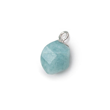10-12mm Silver Leafed Aquamarine Twist Focal Pendant 1 piece (ONLINE ORDER ONLY)