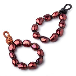 10-12mm Wine Red Large Hole Baroque Pearls Set of 10 (ONLINE ORDER ONLY)
