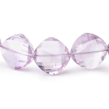 10-14.5mm Pink Amethyst Checkerboard Faceted Pillow Beads 16 inch 32 pieces (ONLINE ORDER ONLY)