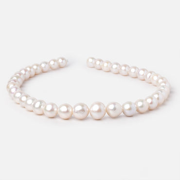 10-13.5mm White Off Round Freshwater Pearls 16 inch 37 Beads AA (ONLINE ORDER ONLY)