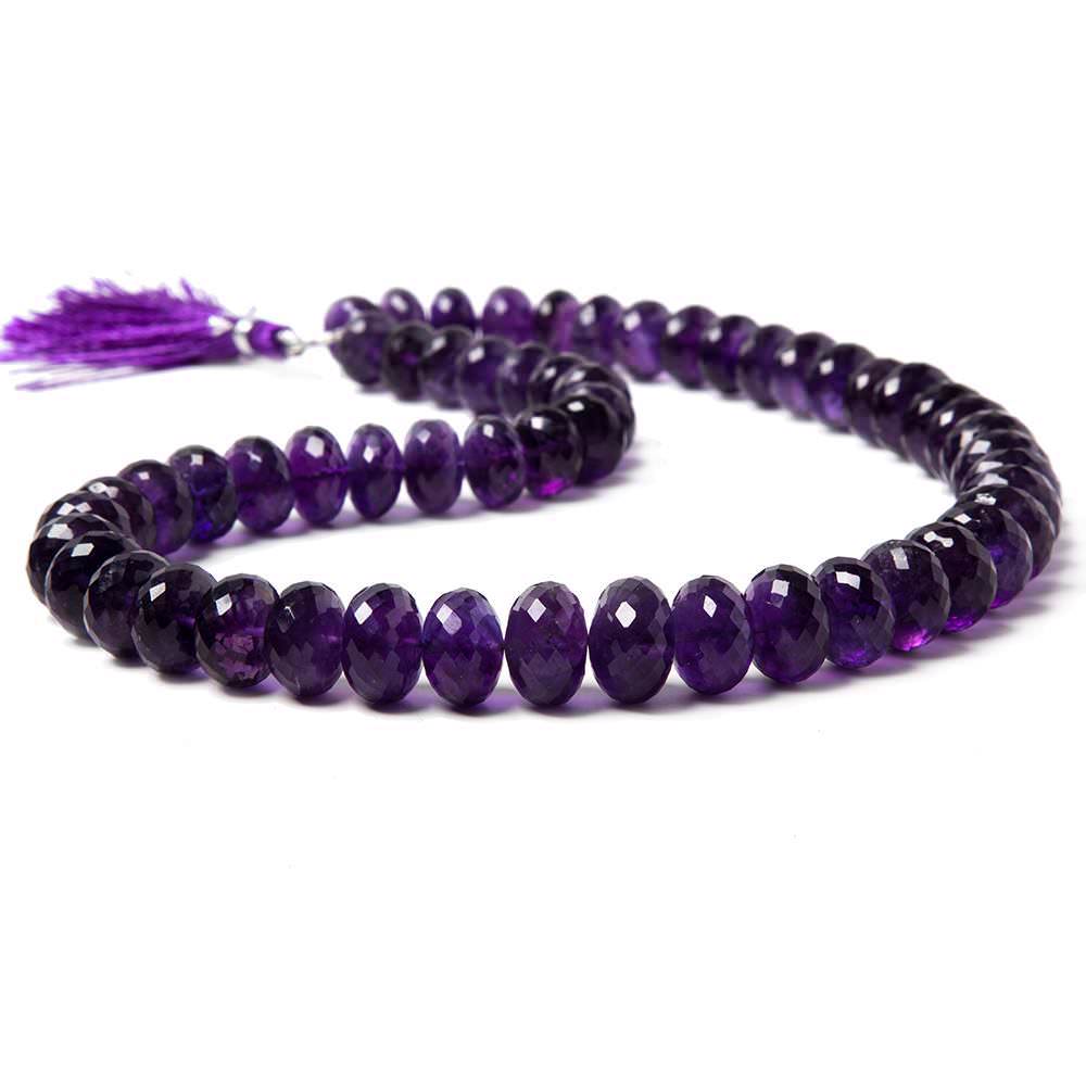 10-13mm Amethyst faceted rondelle beads 16 inch 56 pieces AAA (ONLINE ORDER ONLY)