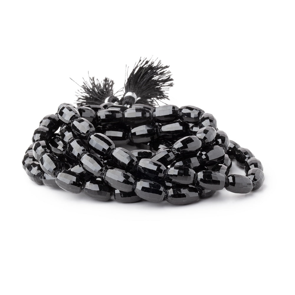 10-13mm Black Spinel Checkerboard Faceted Ovals 16 inch 35 Beads (ONLINE ORDER ONLY)