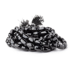 10-13mm Black Spinel Checkerboard Faceted Ovals 16 inch 35 Beads (ONLINE ORDER ONLY)